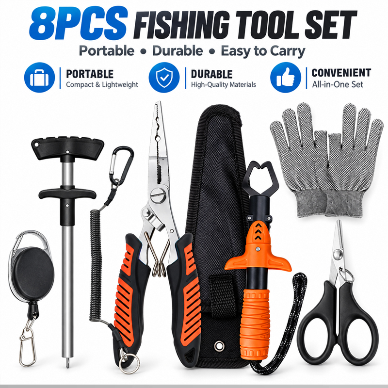 Fishing Line Cutter - مجموعة كماشة صيد متعددة الاستخدامات احترافية،