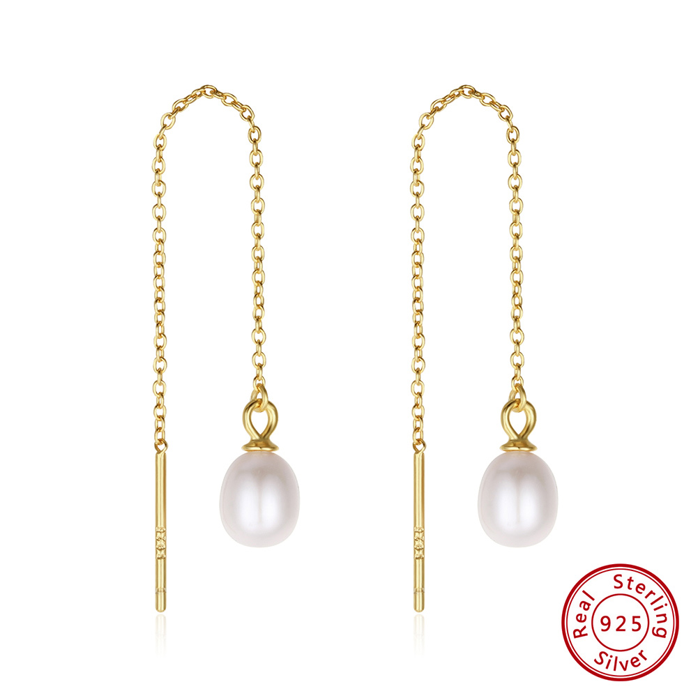 أقراط طويلة متدلية من الفضة عي - مراجعة Freshwater Line وسعره