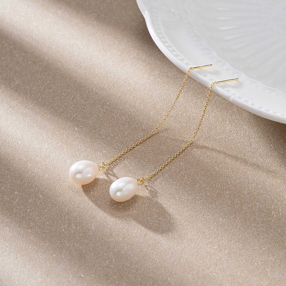 أقراط طويلة متدلية من الفضة عي - مراجعة Freshwater Line وسعره